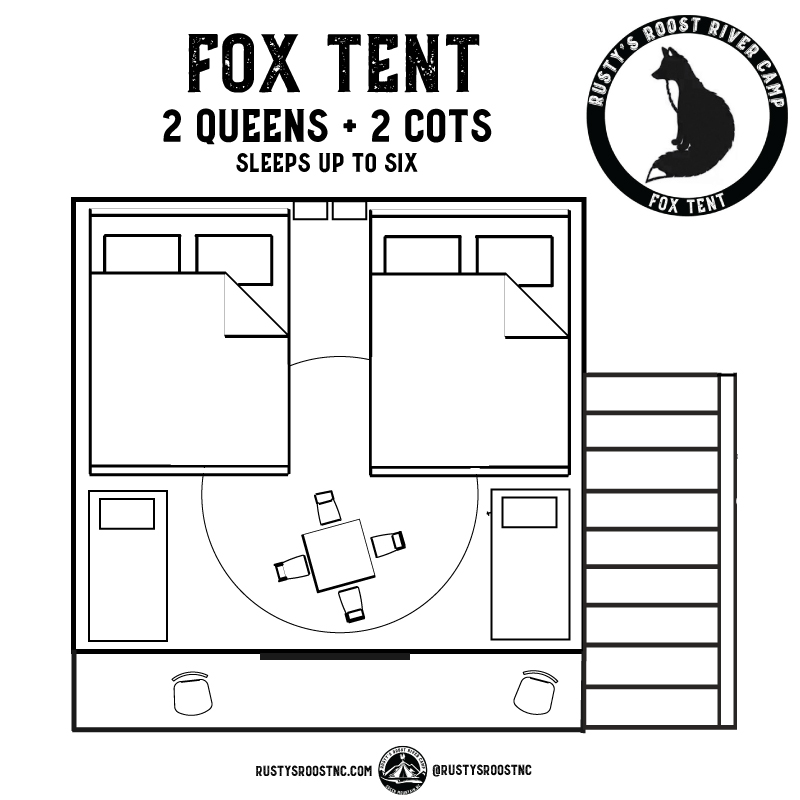 Fox Tent Rusty's Roost River Camp